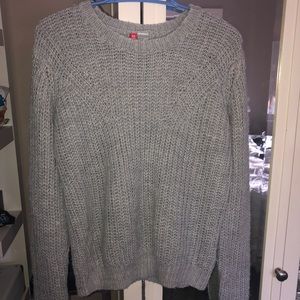 Grey oversized knit sweater